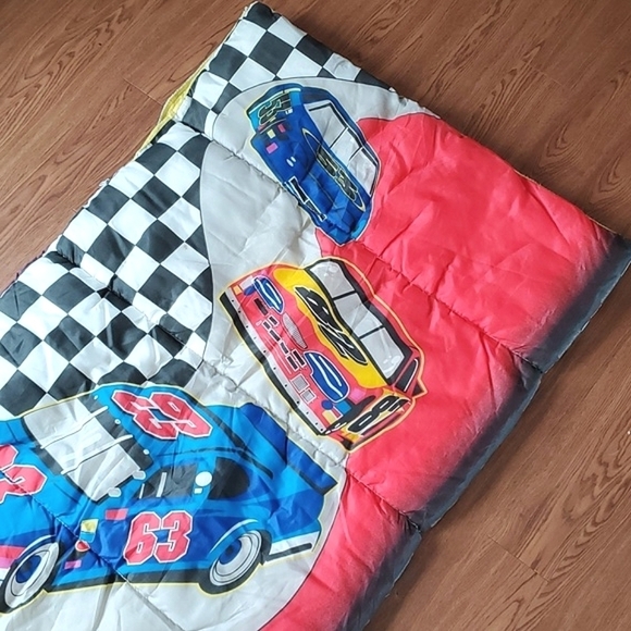 Vintage 90s Nascar Official Racecar Grand Prix Children's Sleeping Bag 30"x54" - Picture 9 of 17